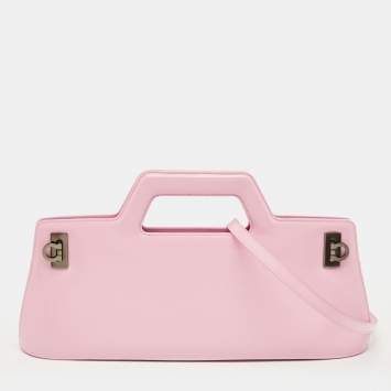Pre Owned Salvatore Ferragamo Light Pink Leather Wanda East-West Bag