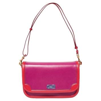 Pre Owned Salvatore Ferragamo Purple/Red Leather Flap Shoulder Bag