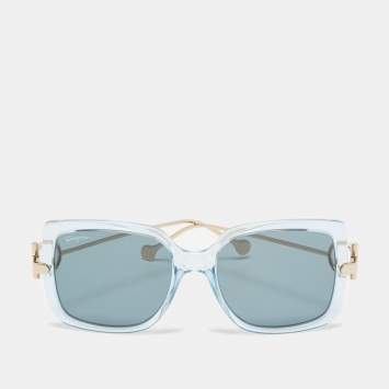 Pre Owned Salvatore Ferragamo Blue SF913S Gancio Sqaure Sunglasses
