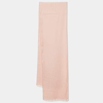 Pre Owned Salvatore Ferragamo Pink Monogram Wool Blend Scarf