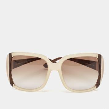 Pre Owned Salvatore Ferragamo Brown Gradient SF672S Oversized Sunglasses