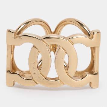 Pre Owned خاتم وشاح معدني بلون ذهبي سالفاتوري فيراغامو