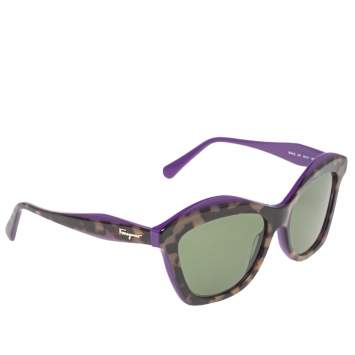 Pre Owned Salvatore Ferragamo Havana/Purple SF941S Sunglasses