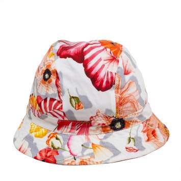 Pre Owned Salvatore Ferragamo Multicolor Floral Printed Cotton Bucket Hat Size 58