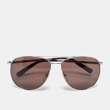 Pre Owned Salvatore Ferragamo Green SF157s Aviator Sunglasses