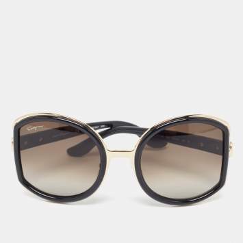 Pre Owned Salvatore Ferragamo Black Gradient  SF719S Frame Oversized Sunglasses