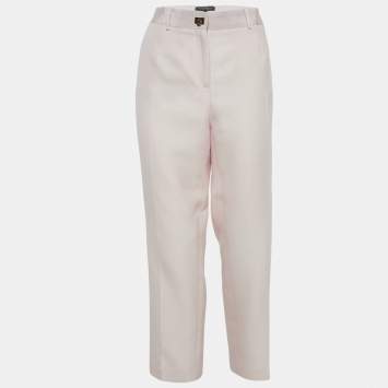 Pre Owned Salvatore Ferragamo Pink Wool Blend Trousers M