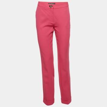Pre Owned Salvatore Ferragamo Pink Wool Trousers M