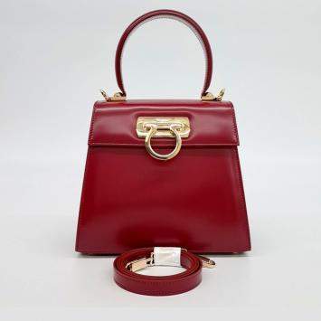 Salvatore Ferragamo Red Leather Kelly Small bag