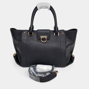 Salvatore Ferragamo Black Leather Luisa Bag