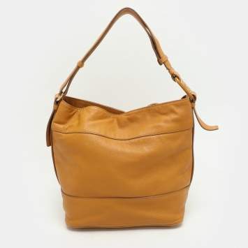 Pre Owned Salvatore Ferragamo Mustard Leather Hobo