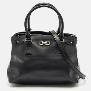 Salvatore Ferragamo Black Leather Beky Tote