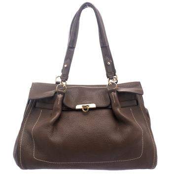 Pre Owned Salvatore Ferragamo Brown Leather Satchel