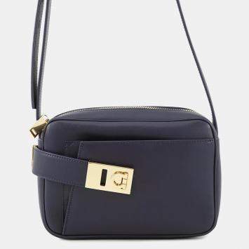 مملوكة مسبقًا Ferragamo Shoulder Bag Camera Bag Gancini Midnight Blue Leather