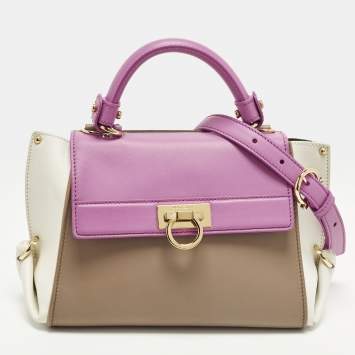 مملوكة مسبقًا Salvatore Ferragamo Sofia Small Tricolor Leather Top Handle Bag