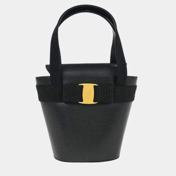 Pre Owned حقيبة سالفاتوري فيراغامو قوس فيرا سوداء