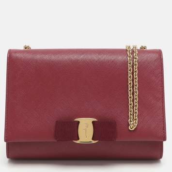 Pre Owned حقيبة كتف سالفاتوري فيراغامو فارا بو جلد وردية