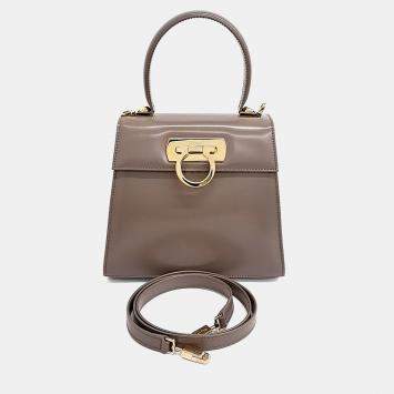 مملوكة مسبقًا Salvatore Ferragamo Brown Leather Kelly Bag Small
