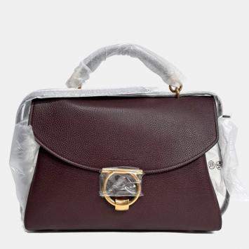 مملوكة مسبقًا حقيبة يد سالفاتوري فيراغامو مارغو جلد بورغندي بمقبض علوي كبير