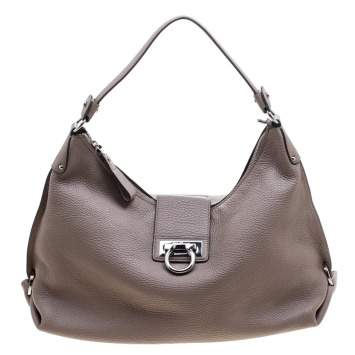 Pre Owned Salvatore Ferragamo Dusty Pink Leather Fanisa Hobo