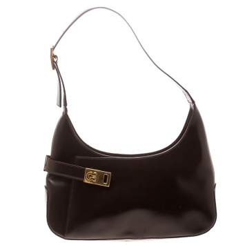 Pre Owned Salvatore Ferragamo Brown Leather Gancio Hobo