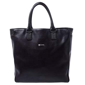 Pre Owned Salvatore Ferragamo Black Leather Tote