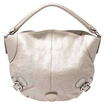 Pre Owned Salvatore Ferragamo Metallic Gold Leather Hobo