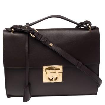 Pre Owned Salvatore Ferragamo Chocolate Brown Leather Marisol Shoulder Bag