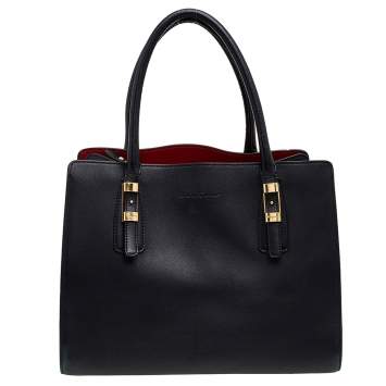 Pre Owned Salvatore Ferragamo Black Leather Tote