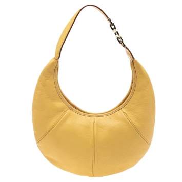 Pre Owned Salvatore Ferragamo Yellow Leather Hobo