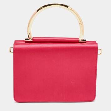 Pre Owned Salvatore Ferragamo Pink Satin Top Handle Bag