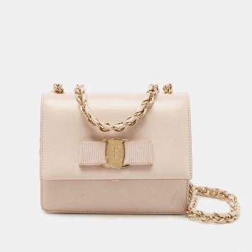 Pre Owned Salvatore Ferragamo Pink Leather Mini Ginny Crossbody Bag