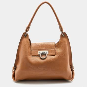 Pre Owned Salvatore Ferragamo Tan Leather Fanisa Hobo