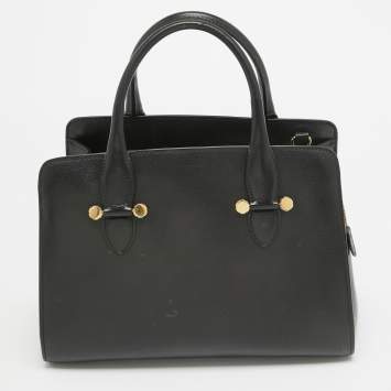 Pre Owned Salvatore Ferragamo Black Leather Today Tote