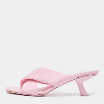 Pre Owned Salvatore Ferragamo Pink Leather Slide Sandals Size 41