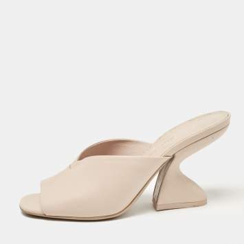 Pre Owned Salvatore Ferragamo Light Pink Leather Sansu Slide Sandals Size 38.5