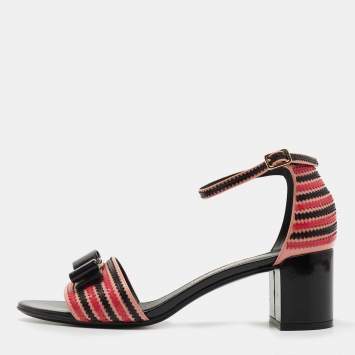 Pre Owned Salvatore Ferragamo Multicolor Patent Leather Gavina Ankle Strap Sandals Size 39