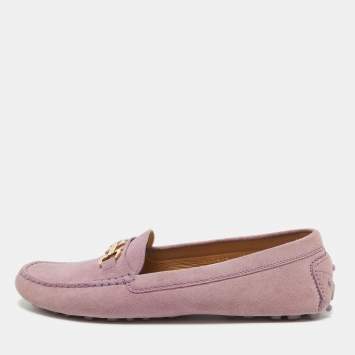 Pre Owned Salvatore Ferragamo Purple Suede Gancini Bit Loafers Size 40