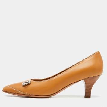 Pre Owned Salvatore Ferragamo Beige Leather Fresia Pumps Size 36