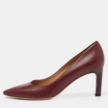 Pre Owned Salvatore Ferragamo Red Leather Pumps Size 39