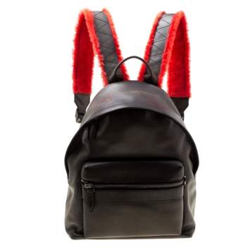 Pre Owned Salvatore Ferragamo Black Firenze Glow Leather Backpack 