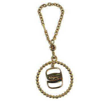 Pre Owned Salvatore Ferragamo Gold Pendant Keyring
