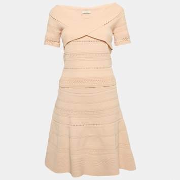 Sandro Pink Crisscross Knit Ophelia Top and Skirt Set L/M