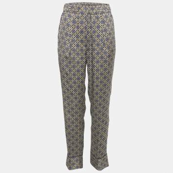 مملوكة مسبقًا بنطلون ساندرو متعدد الألوان بطبعة زهور ساتان داني مقاس متوسط (ميديوم)