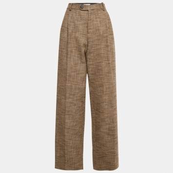 Pre Owned Sandro Brown Micro Houndstooth Trousers M