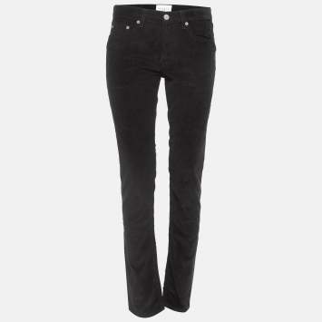 Pre Owned Sandro Black Corduroy Spector Trousers M Waist 29"