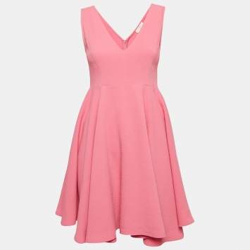 Pre Owned Sandro Pink Gauze Sleeveless Flared Mini Dress S