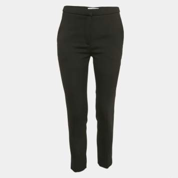 Pre Owned Sandro Black Gabardine Slim Fit Formal Trousers S