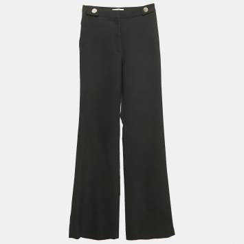 Pre Owned Sandro Black Stretch Cotton Flared Trousers S