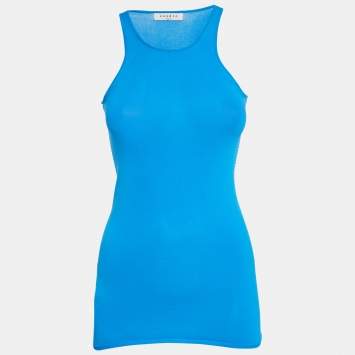 Pre Owned Sandro Blue Jersey Tank Top S